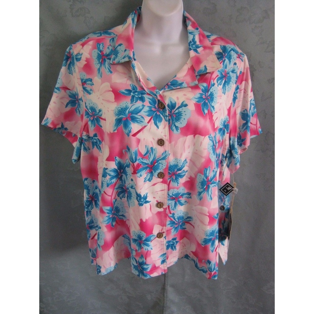 Sunset Cove Floral Aloha Shirt Size XL NWT